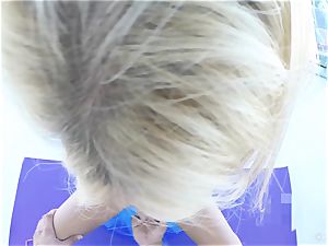 ash-blonde honey Kayla Kayden interrupted from yoga to boink